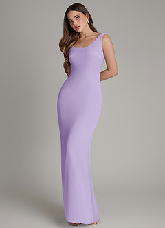 Azazie Hadley Bridesmaid Dresses Lilac Mermaid Pleated Chiffon Dress image4
