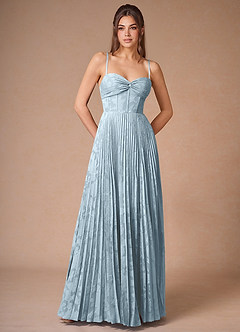 Cannelle Sky Blue Pleated Maxi Dress image4