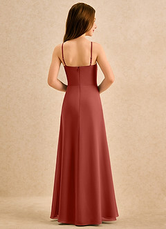 Azazie lolly Girls Formal Blumenmädchenkleider A-Linie Plissee Chiffon Kleid Terrakotta image2