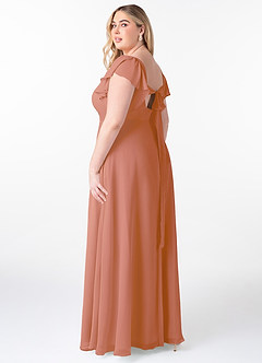Azazie Syenna Bridesmaid Dresses MAI TAI A-Line Ruched Chiffon Dress image9
