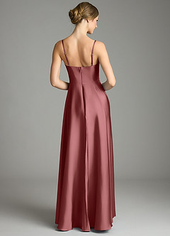 Azazie Elle Bridesmaid Dresses Amethyst A-Line Pleated Stretch Satin Dress image5