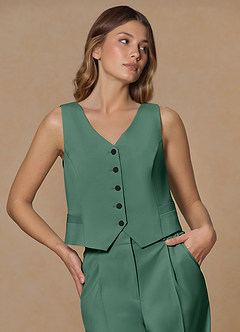 front Rowan Eucalyptus Refined Weave Performance vest
