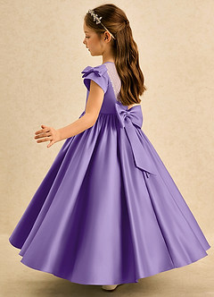 Azazie Toffee Abiti da Ragazza di Fiori Abito Stile Principessa in Raso Opaco Fiocco Tahiti image5
