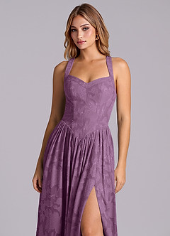 Azazie Francis Bridesmaid Dresses Wisteria A-Line Corset Floral Burnout Dress image7