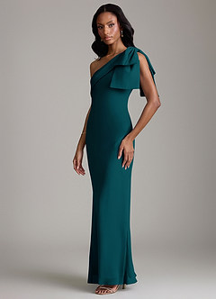 Azazie Yuanna Bridesmaid Dresses Pine Mermaid One Shoulder Chiffon Dress image5