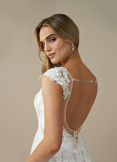 Azazie Moonstone Wedding Dresses Diamond White A-Line Sweetheart Sequins Tulle Dress image6