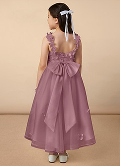 Azazie Ceres Jurken voor bloemenmeisjes Baljurk Jurk van Tule Kant Vintage Mauve image4