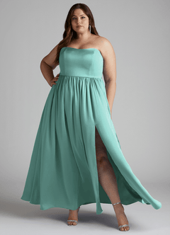 Azazie Morana Final Sale Amethyst A-Line Off the Shoulder Stretch Satin Convertible Dress image11