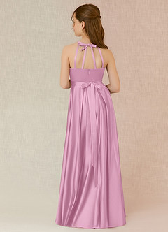 Azazie Arianthe Junior Robe Trapèze en Satin extensible Avec poches Rose Bonbon image2
