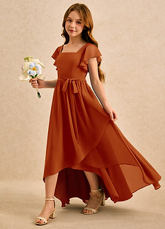 Azazie Milly Girls Formal Flower Girl Klänningar Klä A-Line i Chiffong Plisserad image6
