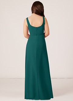 Azazie Renee Junior Peacock A-Line Side Slit Chiffon Dress image2
