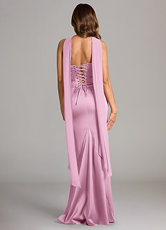 Azazie Sorrel Bridesmaid Dresses Candy Pink Mermaid Strapless Stretch Satin Convertible Dress image7