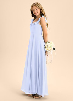 Azazie Callie Junior Abito A-Line in Chiffon Increspato Lavanda image7