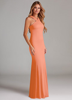 Azazie Doretta Bridesmaid Dresses Sunset Mermaid Pleated Chiffon Dress image4