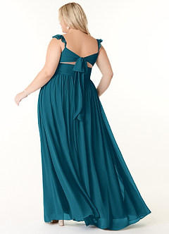 Azazie Metz Bridesmaid Dresses Ink Blue A-Line Sweetheart Ruched Chiffon Dress image8