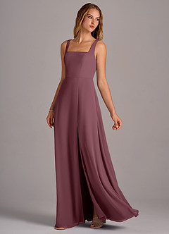 Azazie Debra Bridesmaid Dresses Sangria A-Line with Pockets Chiffon Convertible Dress image8
