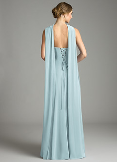 Azazie Ayla Abiti da Damigella Abito A-Line in Chiffon Scollo a Cuore Nebbia image9