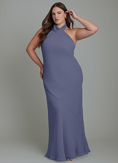 Azazie Velli Bridesmaid Dresses Stormy Mermaid High Neck Chiffon Dress image10