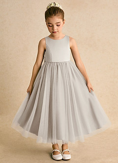 Azazie Solia Flower Girl Dresses Frost Ball-Gown Bow Tulle Dress image6
