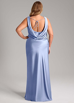 Azazie Rylina Bridesmaid Dresses Ice Mermaid Stretch Satin Dress image8