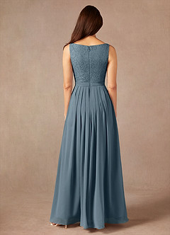 Azazie Ainsling Mother of the Bride Dresses Twilight A-Line Square Neckline Lace Chiffon Dress image7