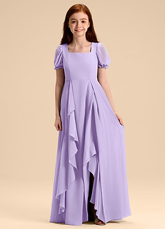Azazie Priya Junior Abito A-Line in Chiffon Blusa Lilla image1