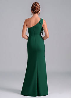 Azazie Rinna Jurken voor bruidsmeisjes Jurk van Chiffon met Zeemeermin One-Shoulder Smaragd image2