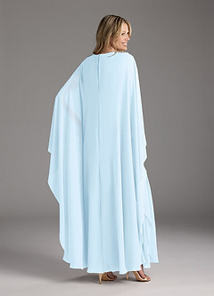 Azazie Drew Mère de la mariée Robes Robe Trapèze en Mousseline de soie Plissée Bleu Ciel image4