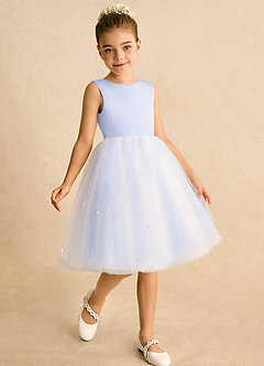 Azazie Esme Flower Girl Dresses Lavender Ball-Gown Bow Tulle Dress image3