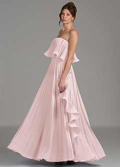 Azazie Alexia Bridesmaid Dresses Blushing Pink A-Line Ruched Chiffon Dress image5