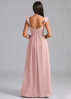 Azazie Denisse Suknie dla druhen Linia A Marszczony Szyfon Do ziemi Sukienka image2