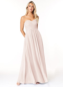 Azazie Yazmin Bridesmaid Dresses Rose Petal A-Line Sweetheart Neckline Chiffon Convertible Dress image1