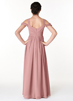 Azazie Lianne Junior Dusty Rose A-Line Off the Shoulder Chiffon Dress image2