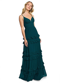Azazie Rachel Final Sale Auburn A-Line Chiffon Dress image3