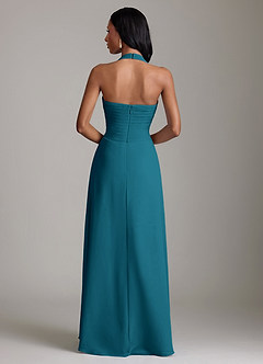 Azazie Clarisa Bridesmaid Dresses Ink Blue A-Line Pleated Chiffon Dress image2
