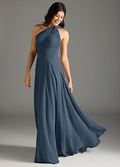Azazie Charlize Bridesmaid Dresses Neptune A-Line One Shoulder Chiffon Dress image1