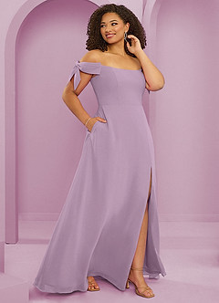 Barbie ♥ Azazie Bridesmaid Dresses Wisteria A-Line Off the Shoulder Chiffon Convertible Dress image12