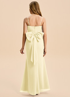 Azazie Amelia Junior Lemon Sorbet Mermaid Pleated Chiffon Dress image2