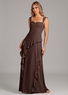 Azazie Sloane Bridesmaid Dresses Ganache A-Line Sweetheart Neckline Chiffon Dress image6