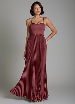 Azazie Micah Bridesmaid Dresses Merlot A-Line Corset Stretch Satin Convertible Dress image7