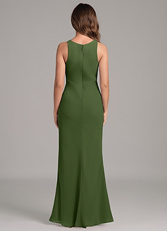 Azazie Allettie Final Sale Olive Mermaid Chiffon Dress image2
