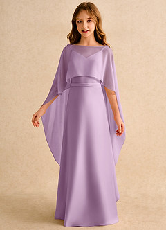 Azazie Fishie Girls Formal Robe Demoiselle D'honneur Fillette Robe Trapèze en Mat Satiné Glycine image5