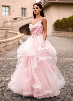 Dreama Rose Pâle Robe de bal corset en dentelle à volants image8