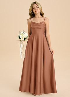 Azazie Bear Junior Bronzer A-Line Sweetheart Neckline Stretch Satin Dress image7