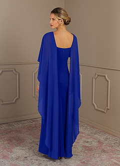 Azazie Dion vestidos de madre de la novia Vestido de Azul Real de Crepé elástico de Recto con Scoop image2