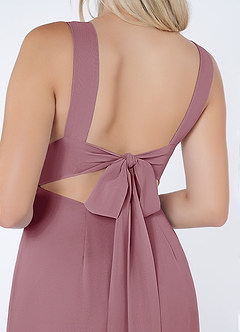 Azazie Christiana Bridesmaid Dresses Vintage Mauve A-Line V-Neck Pleated Chiffon Dress image6