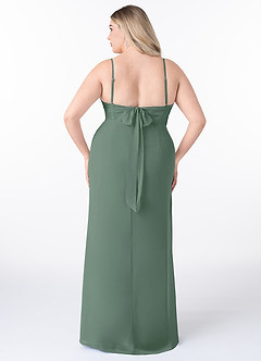 Azazie Mai Bridesmaid Dresses Eucalyptus Sheath Pleated Chiffon Dress image8