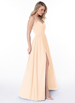 Azazie Cora Bridesmaid Dresses Pearl Pink A-Line Pleated Chiffon Dress image32