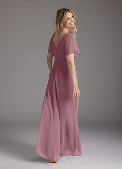Azazie Alessa Mother of the Bride Dresses Vintage Mauve A-Line V-Neck Pleated Chiffon Dress image5