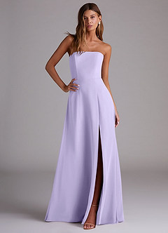 Azazie Wren Bridesmaid Dresses Lilac A-Line Side Slit Chiffon Convertible Dress image3